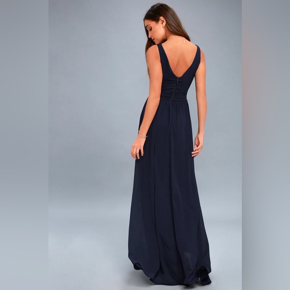 Lulus Leading Role Navy Blue Formal Maxi Dress - Medium - Picture 2 of 9